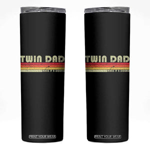 Retro Twin Dad Skinny Tumbler Make It A Double Vintage Cool 70s 80s Style Sunset TS10 Black Print Your Wear