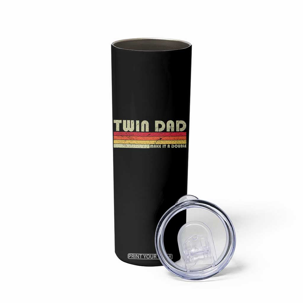 Retro Twin Dad Skinny Tumbler Make It A Double Vintage Cool 70s 80s Style Sunset TS10 Print Your Wear
