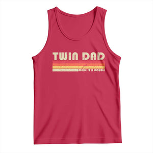 Retro Twin Dad Tank Top Make It A Double Vintage Cool 70s 80s Style Sunset TS10 Red Print Your Wear