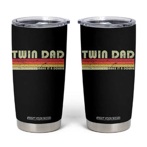 Retro Twin Dad Tumbler Cup Make It A Double Vintage Cool 70s 80s Style Sunset TS10 Black Print Your Wear