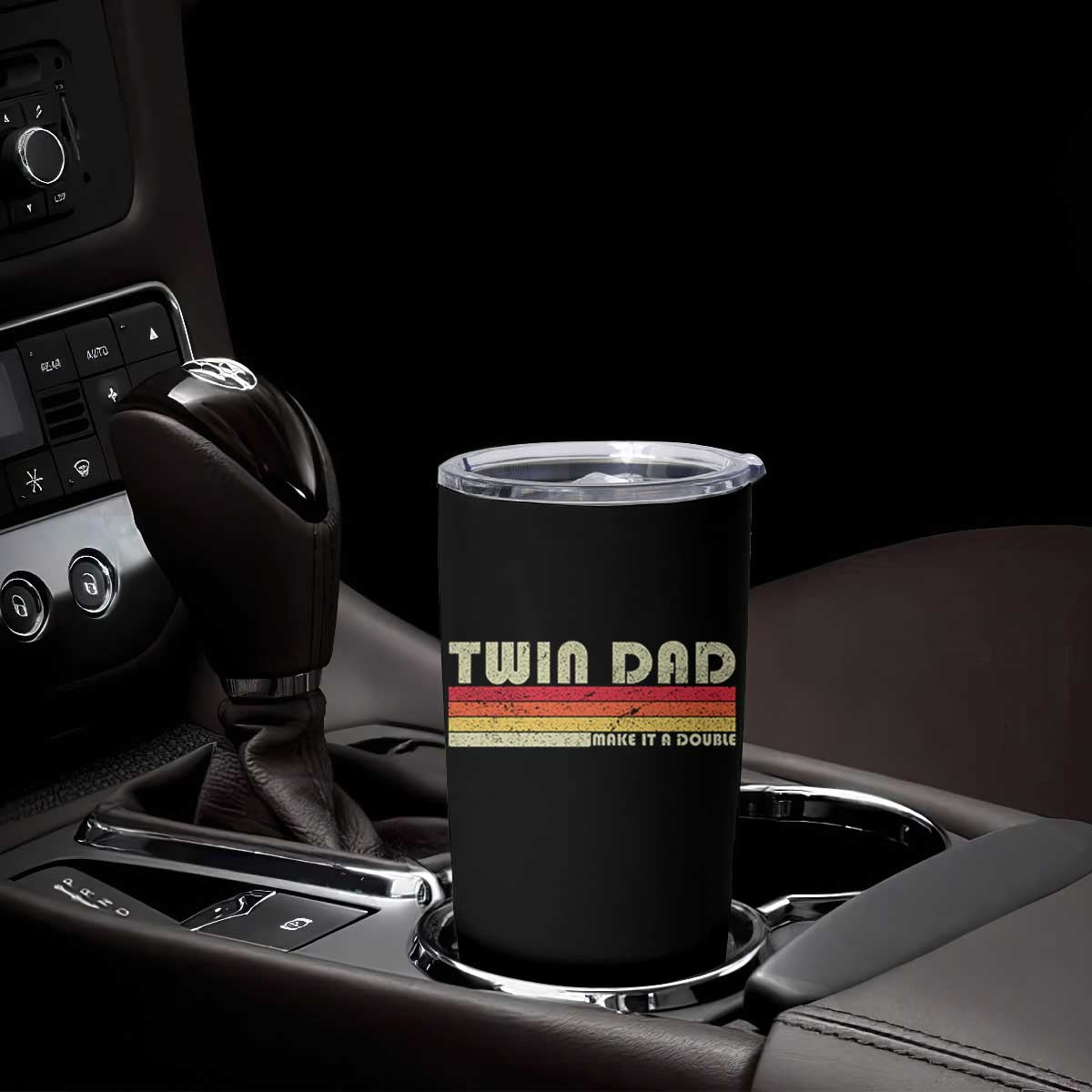 Retro Twin Dad Tumbler Cup Make It A Double Vintage Cool 70s 80s Style Sunset TS10 Print Your Wear