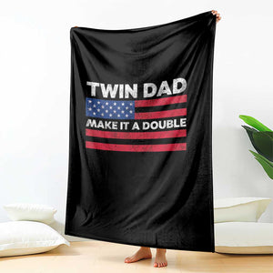 Retro Twin Dad Throw Blanket Make It A Double US Flag Fathers Day TS10 Print Your Wear