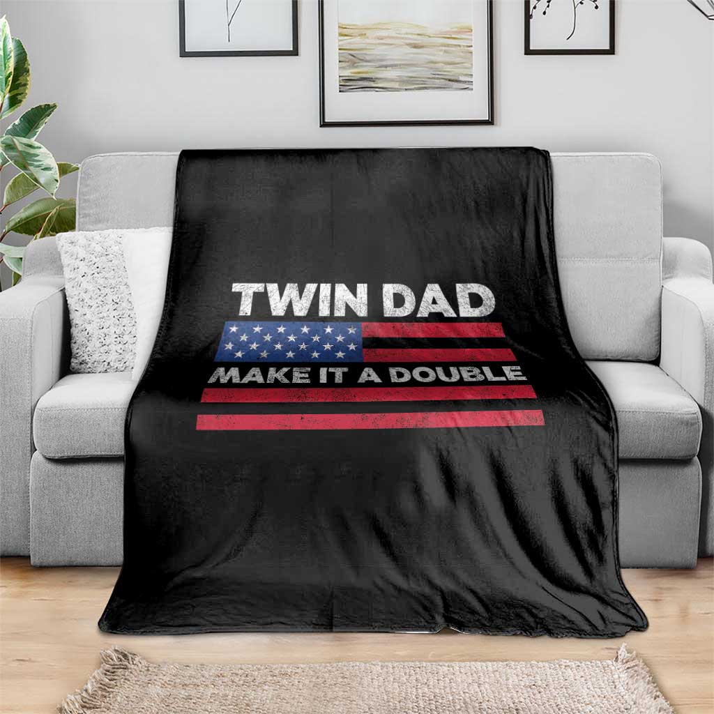 Retro Twin Dad Throw Blanket Make It A Double US Flag Fathers Day TS10 Print Your Wear