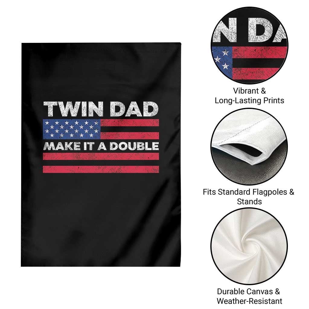 Retro Twin Dad Garden Flag Make It A Double US Flag Fathers Day TS10 Print Your Wear