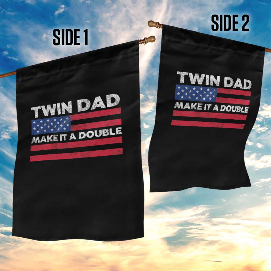 Retro Twin Dad Garden Flag Make It A Double US Flag Fathers Day TS10 Print Your Wear