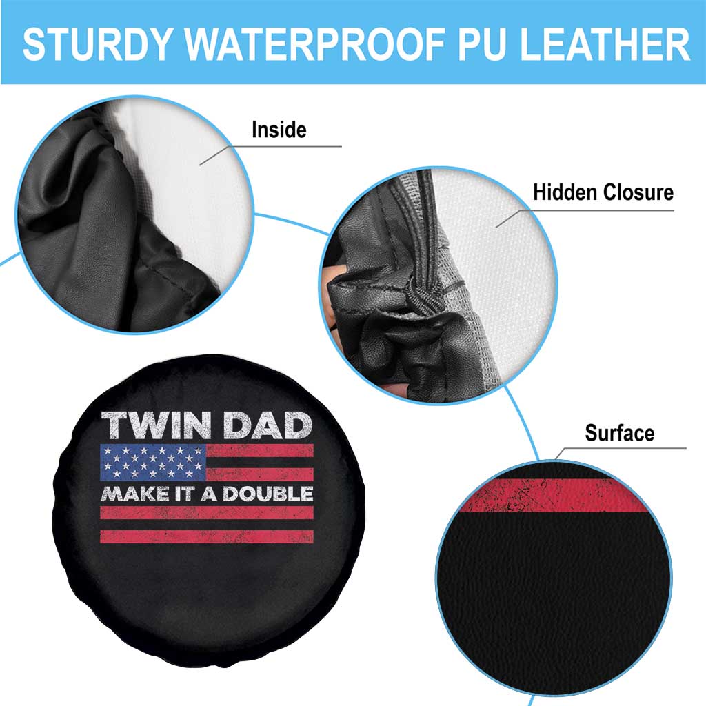 Retro Twin Dad Spare Tire Cover Make It A Double US Flag Fathers Day TS10 Print Your Wear