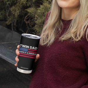 Retro Twin Dad Tumbler Cup Make It A Double US Flag Fathers Day TS10 Print Your Wear