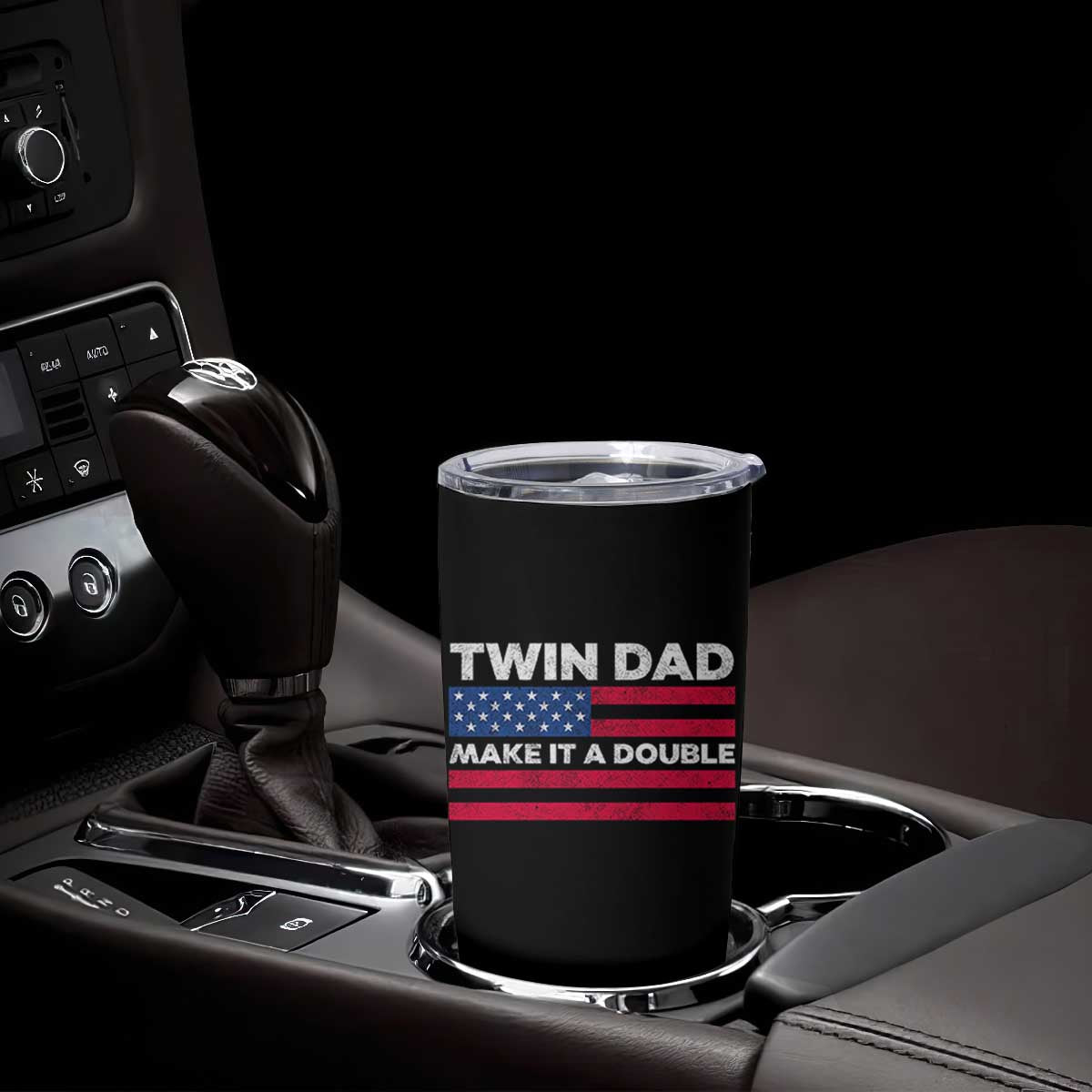 Retro Twin Dad Tumbler Cup Make It A Double US Flag Fathers Day TS10 Print Your Wear