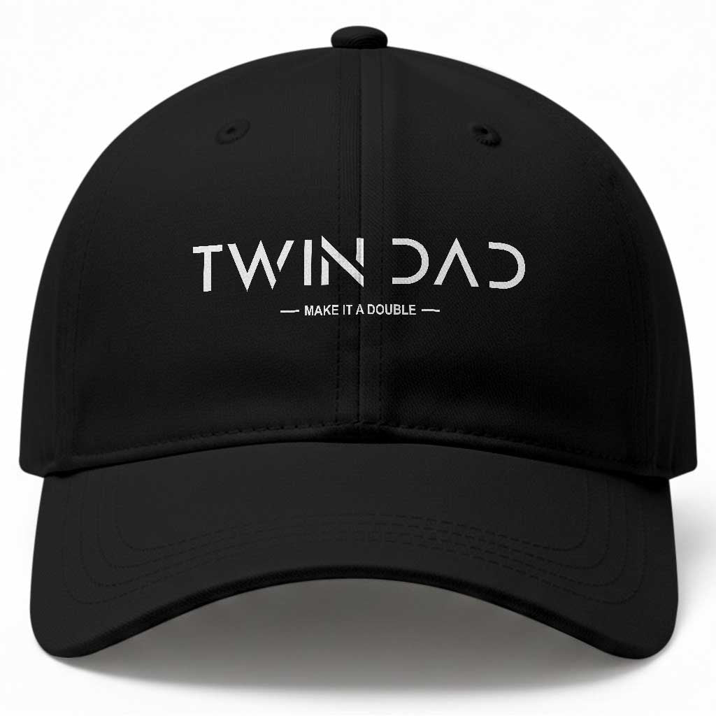Retro Twin Dad Baseball Cap Subtle Make It A Double Minimal Fathers Day