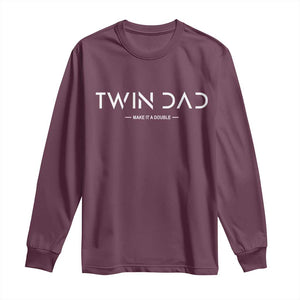 Retro Twin Dad Long Sleeve Shirt Subtle Make It A Double Minimal Fathers Day