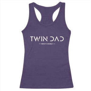 Retro Twin Dad Racerback Tank Top Subtle Make It A Double Minimal Fathers Day TS10 Purple Print Your Wear