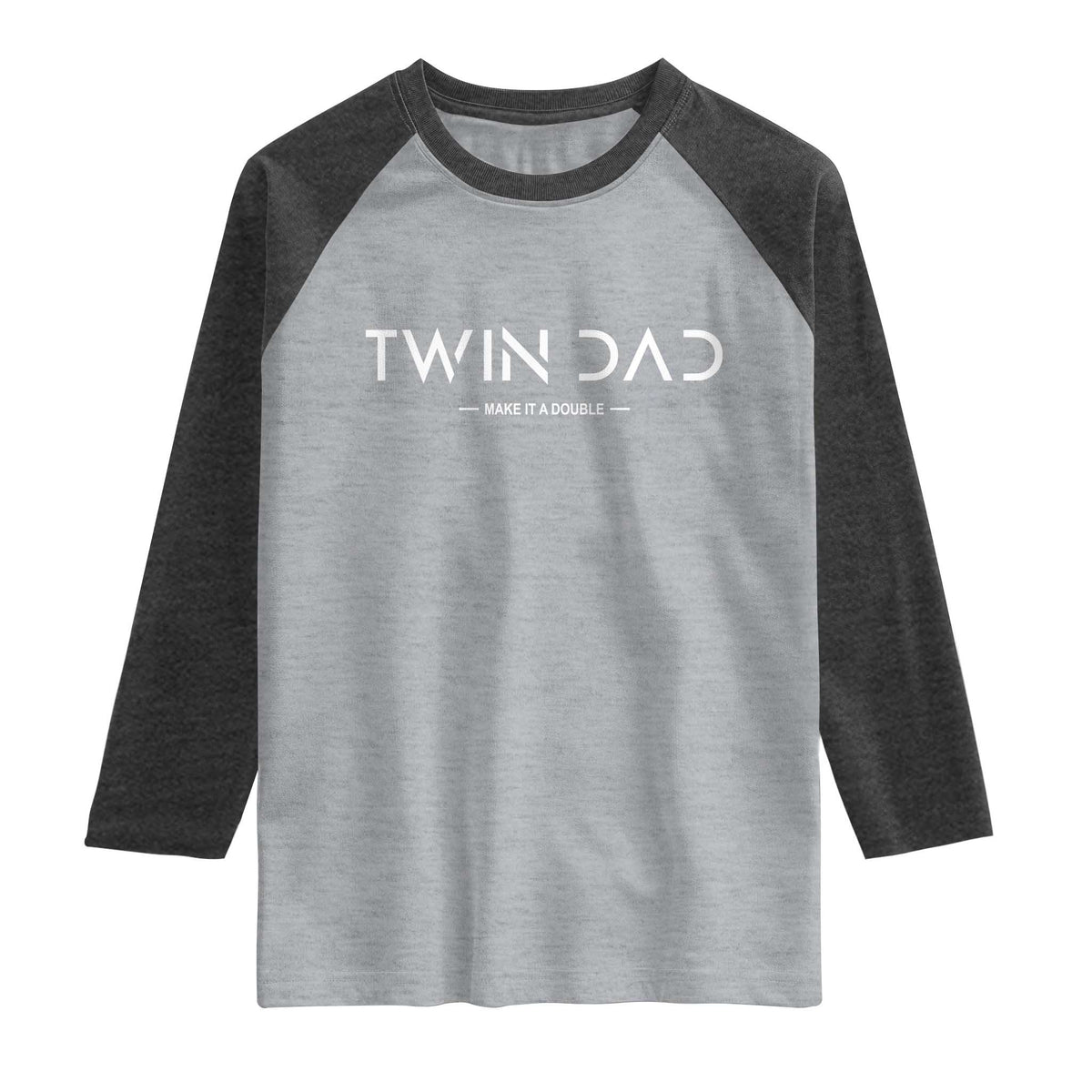 Retro Twin Dad Raglan Shirt Subtle Make It A Double Minimal Fathers Day