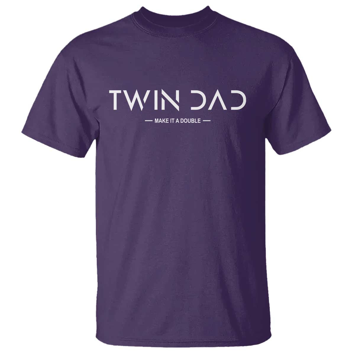 Retro Twin Dad T Shirt Subtle Make It A Double Minimal Fathers Day TS10 Purple Print Your Wear