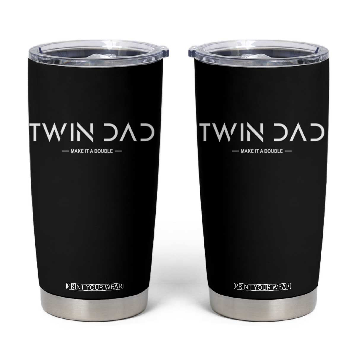 Retro Twin Dad Tumbler Cup Subtle Make It A Double Minimal Fathers Day TS10 Black Print Your Wear