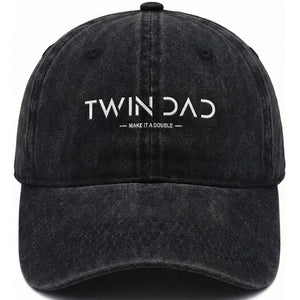 Retro Twin Dad Washed Cotton Baseball Cap Subtle Make It A Double Minimal Fathers Day