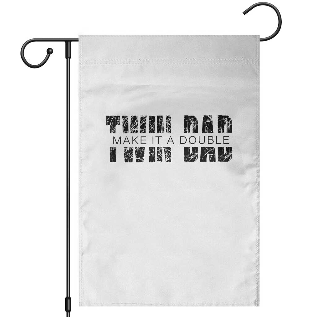 Retro Twin Dad Garden Flag Subtle Make It A Double Fathers Day