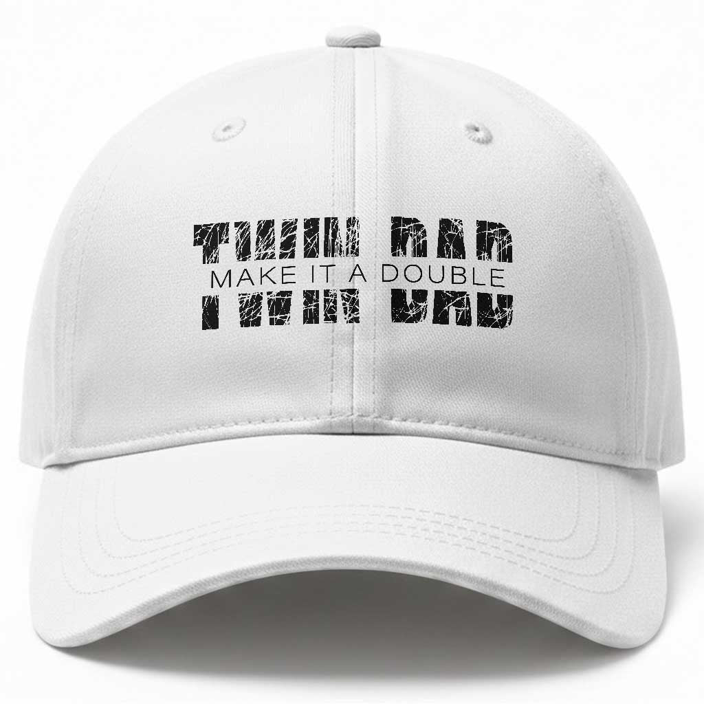 Retro Twin Dad Baseball Cap Subtle Make It A Double Fathers Day