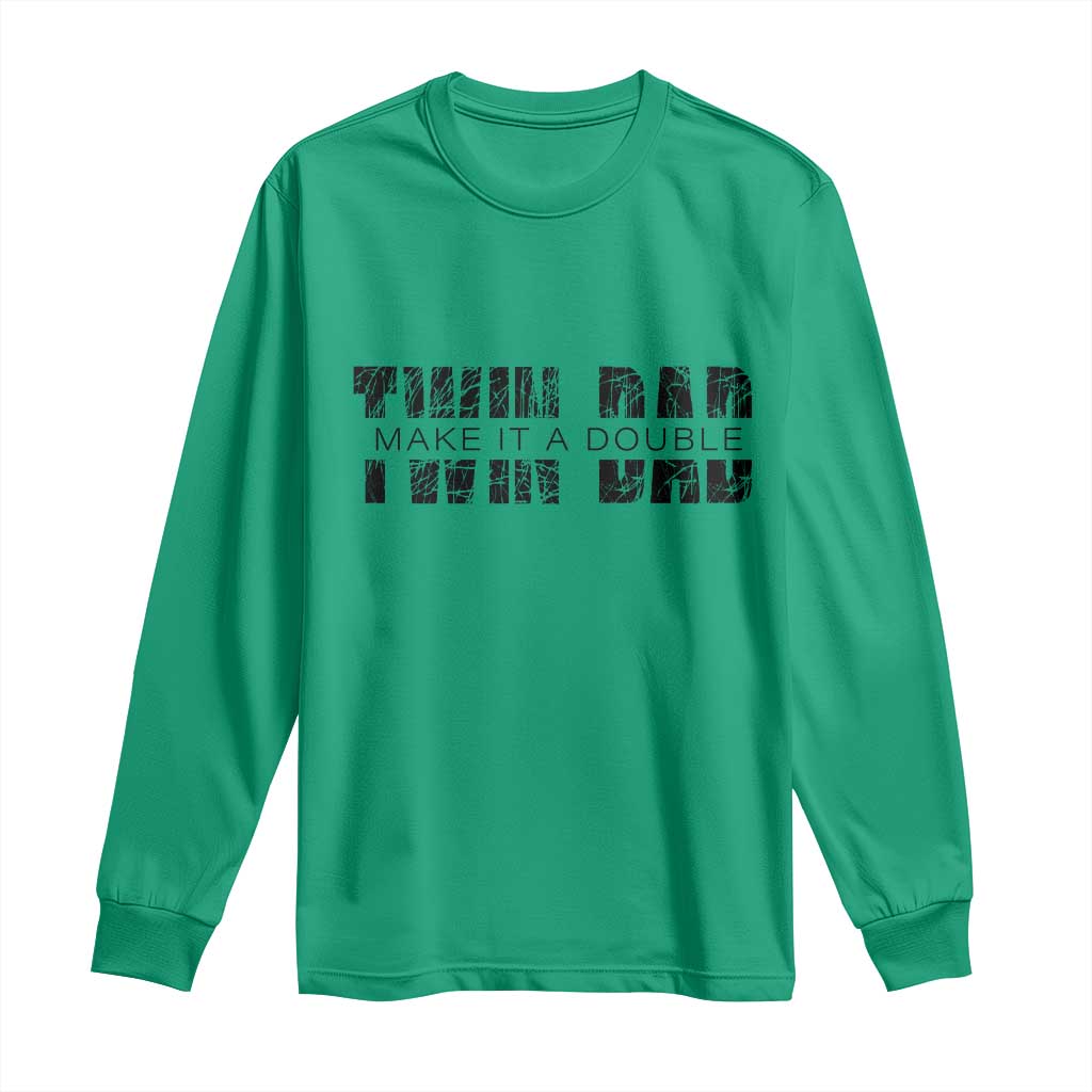 Retro Twin Dad Long Sleeve Shirt Subtle Make It A Double Fathers Day