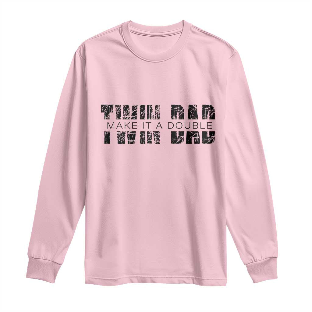 Retro Twin Dad Long Sleeve Shirt Subtle Make It A Double Fathers Day