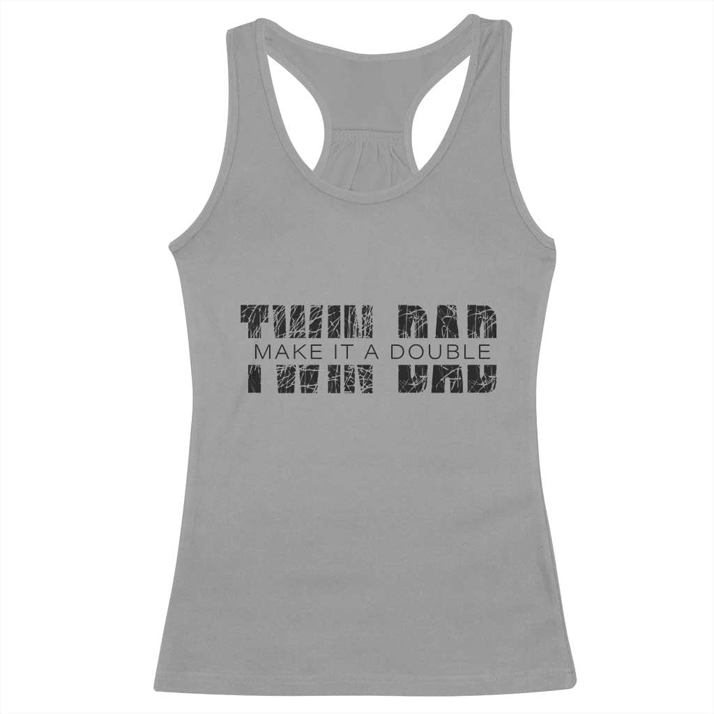 Retro Twin Dad Racerback Tank Top Subtle Make It A Double Fathers Day