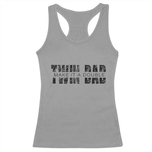 Retro Twin Dad Racerback Tank Top Subtle Make It A Double Fathers Day