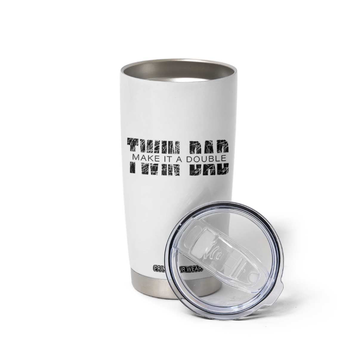 Retro Twin Dad Tumbler Cup Subtle Make It A Double Fathers Day TS10 Print Your Wear