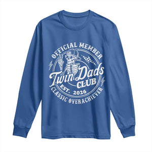 Retro Twin Dad Est 2026 Long Sleeve Shirt Funny Skeleton Dad Classic Overachiever Fathers Day TS10 Royal Blue Print Your Wear