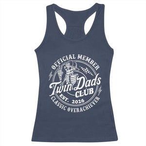 Retro Twin Dad Est 2026 Racerback Tank Top Funny Skeleton Dad Classic Overachiever Fathers Day TS10 Navy Print Your Wear