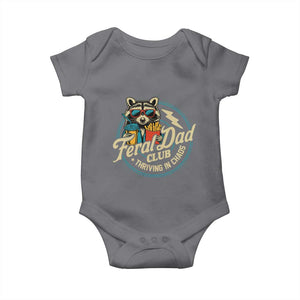 Feral Dad Club Baby Onesie Funny Raccoon Dad Birthday Fathers Day Gift TS10 Charcoal Print Your Wear