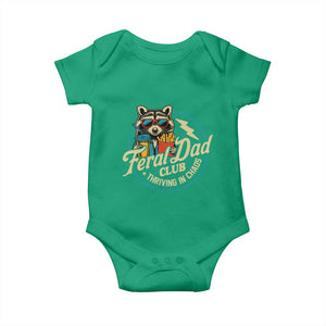 Feral Dad Club Baby Onesie Funny Raccoon Dad Birthday Fathers Day Gift TS10 Irish Green Print Your Wear