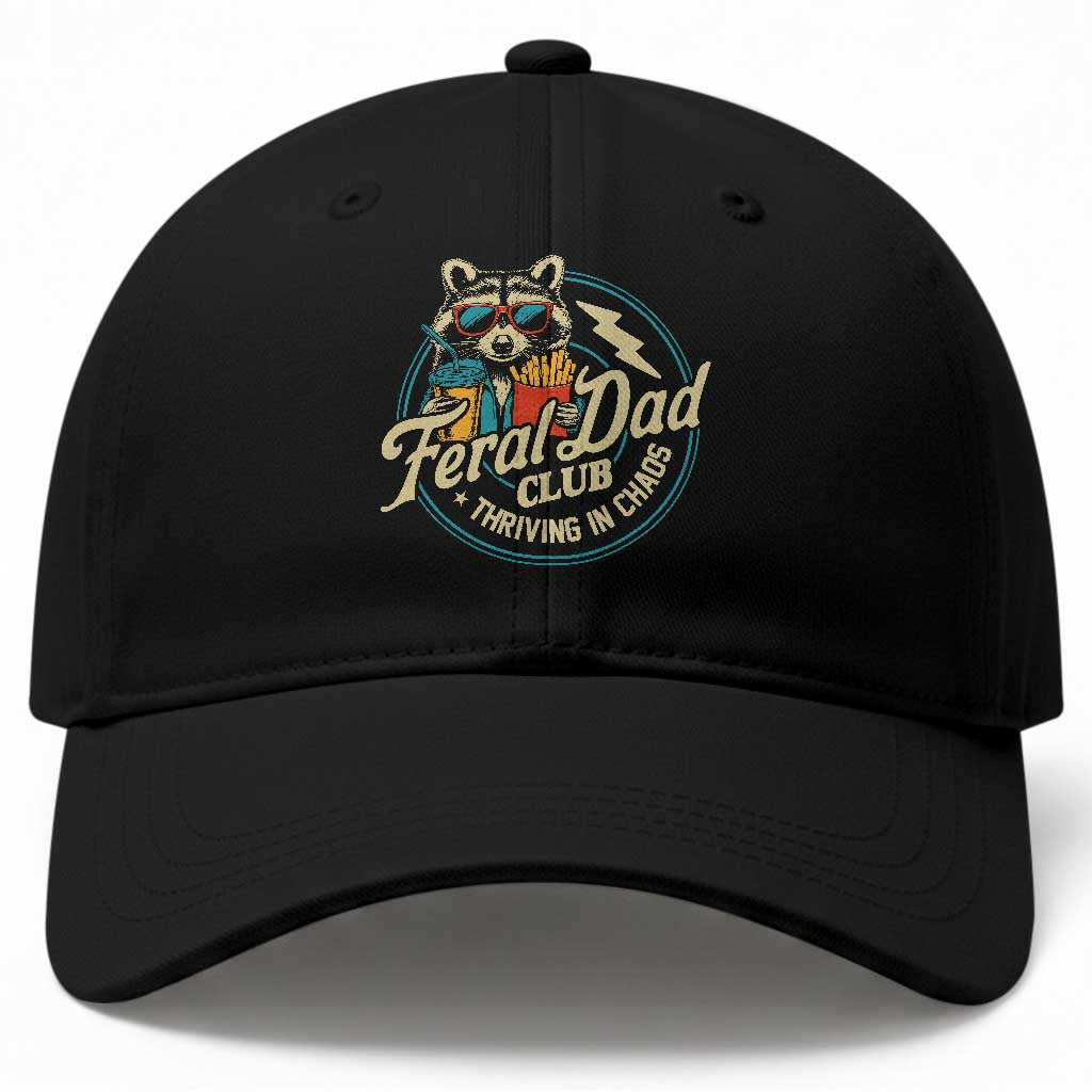 Feral Dad Club Baseball Cap Funny Raccoon Dad Birthday Fathers Day Gift TS10 Print Your Wear