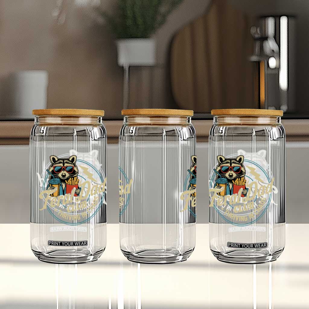 Feral Dad Club Glass Can Funny Raccoon Dad Birthday Fathers Day Gift TS10 Print Your Wear