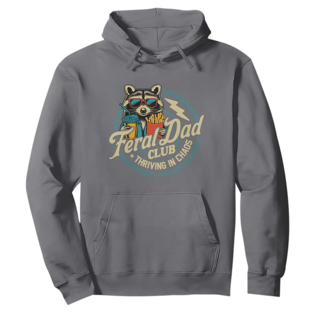 Feral Dad Club Hoodie Funny Raccoon Dad Birthday Fathers Day Gift TS10 Charcoal Print Your Wear