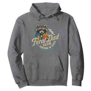 Feral Dad Club Hoodie Funny Raccoon Dad Birthday Fathers Day Gift TS10 Charcoal Print Your Wear