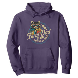 Feral Dad Club Hoodie Funny Raccoon Dad Birthday Fathers Day Gift TS10 Purple Print Your Wear
