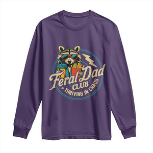 Feral Dad Club Long Sleeve Shirt Funny Raccoon Dad Birthday Fathers Day Gift TS10 Purple Print Your Wear