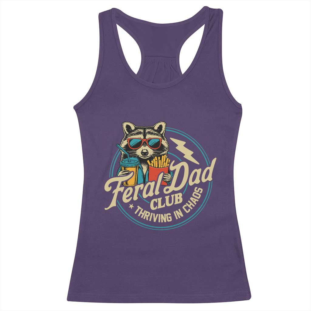 Feral Dad Club Racerback Tank Top Funny Raccoon Dad Birthday Fathers Day Gift TS10 Purple Print Your Wear