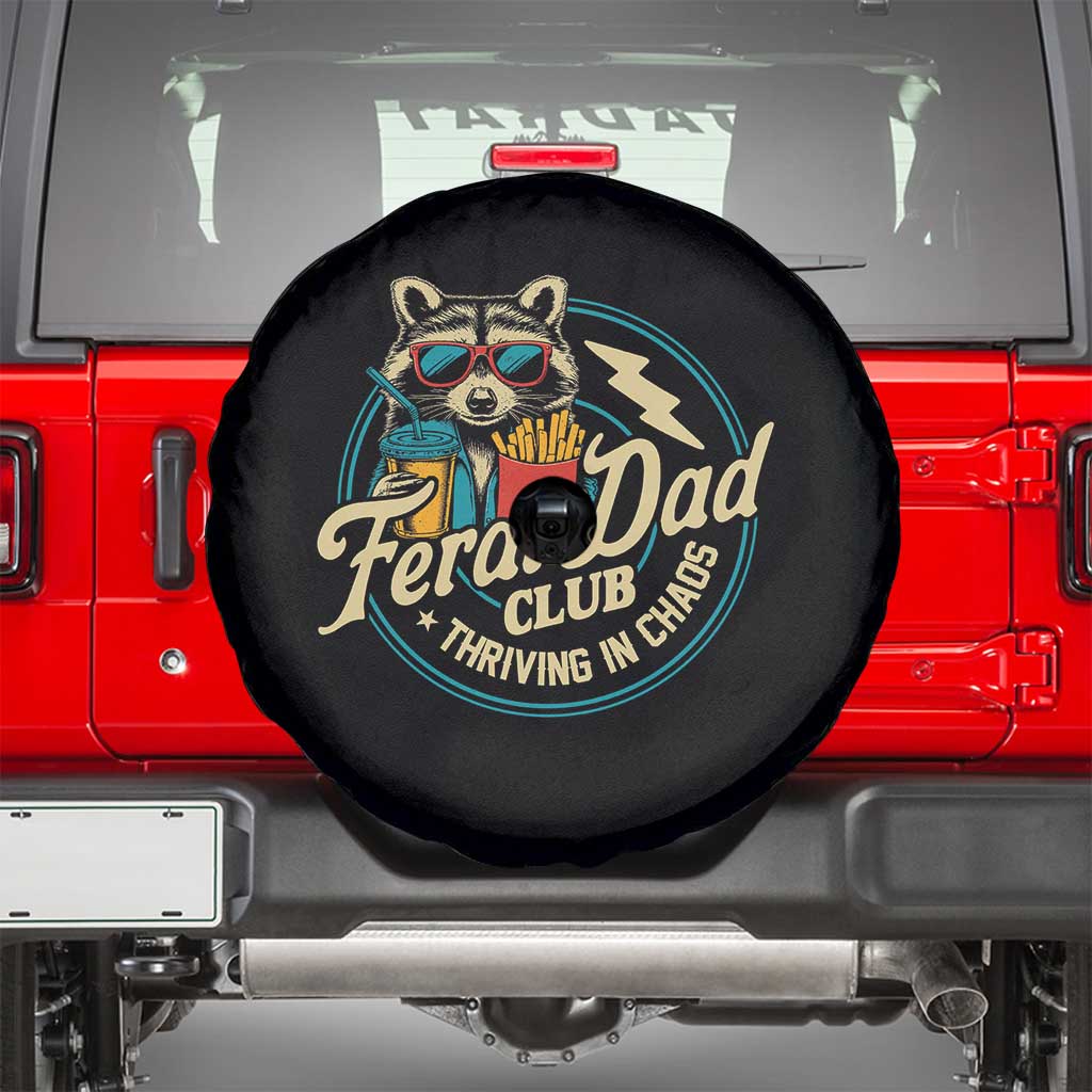 Feral Dad Club Spare Tire Cover Funny Raccoon Dad Birthday Fathers Day Gift TS10 Black Print Your Wear