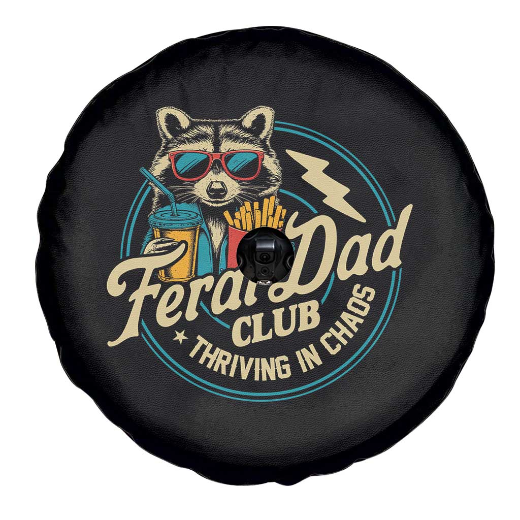 Feral Dad Club Spare Tire Cover Funny Raccoon Dad Birthday Fathers Day Gift TS10 Print Your Wear