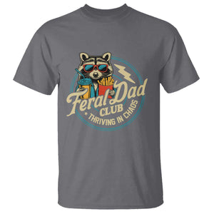 Feral Dad Club T Shirt Funny Raccoon Dad Birthday Fathers Day Gift TS10 Charcoal Print Your Wear