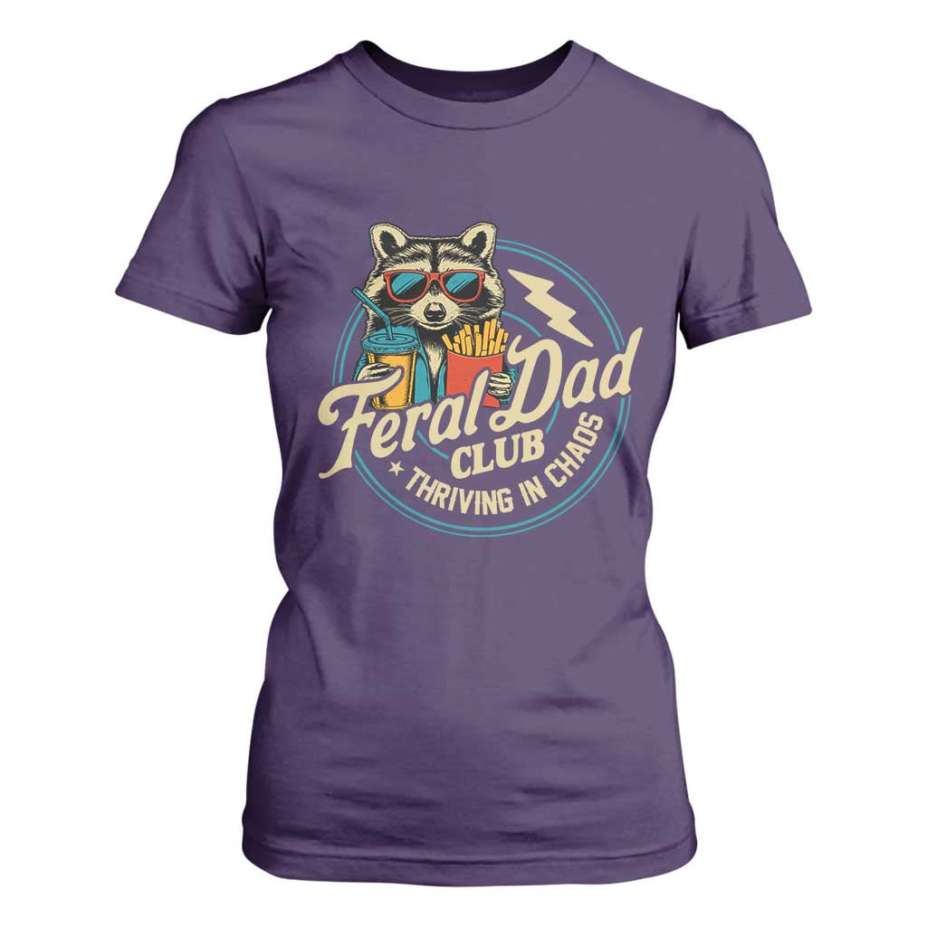 Feral Dad Club T Shirt For Women Funny Raccoon Dad Birthday Fathers Day Gift TS10 Purple Print Your Wear