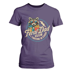 Feral Dad Club T Shirt For Women Funny Raccoon Dad Birthday Fathers Day Gift TS10 Purple Print Your Wear
