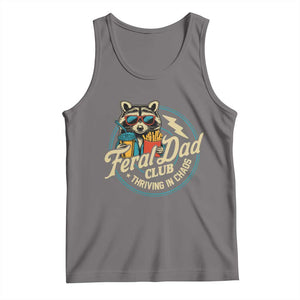 Feral Dad Club Tank Top Funny Raccoon Dad Birthday Fathers Day Gift TS10 Deep Heather Print Your Wear