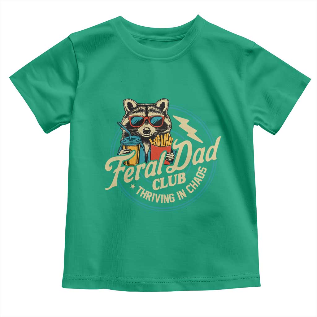 Feral Dad Club Toddler T Shirt Funny Raccoon Dad Birthday Fathers Day Gift TS10 Irish Green Print Your Wear