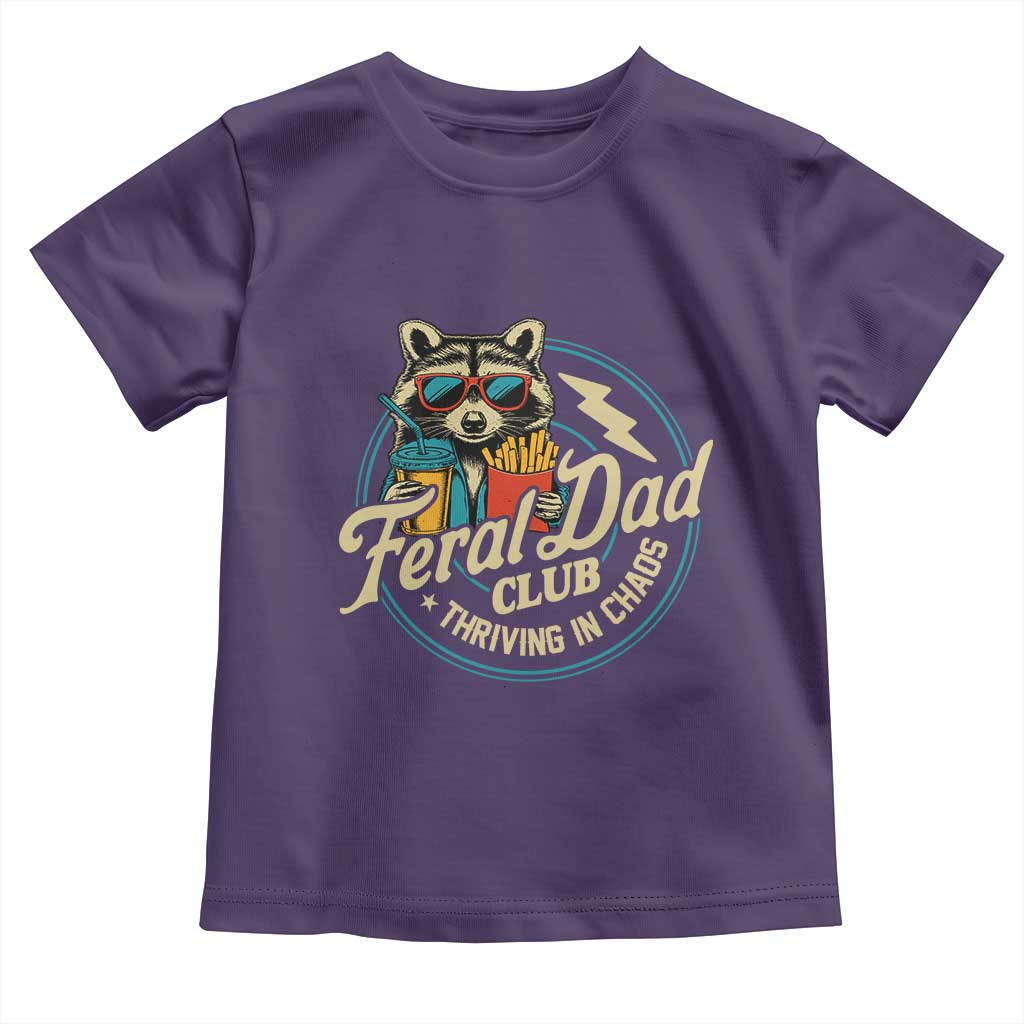 Feral Dad Club Toddler T Shirt Funny Raccoon Dad Birthday Fathers Day Gift TS10 Purple Print Your Wear