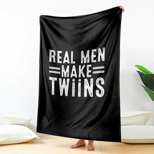 Funny Twin Dad Throw Blanket Real Men Make Twins Daddy Humor Fathers Day TS10 Print Your Wear