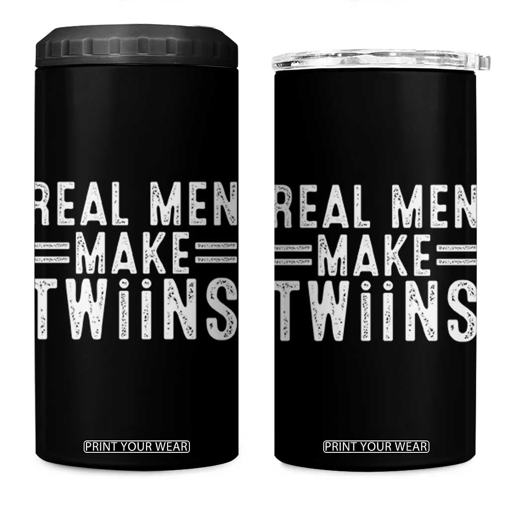 Funny Twin Dad 4 in 1 Can Cooler Tumbler Real Men Make Twins Daddy Humor Fathers Day TS10 One Size: 16 oz Black Print Your Wear