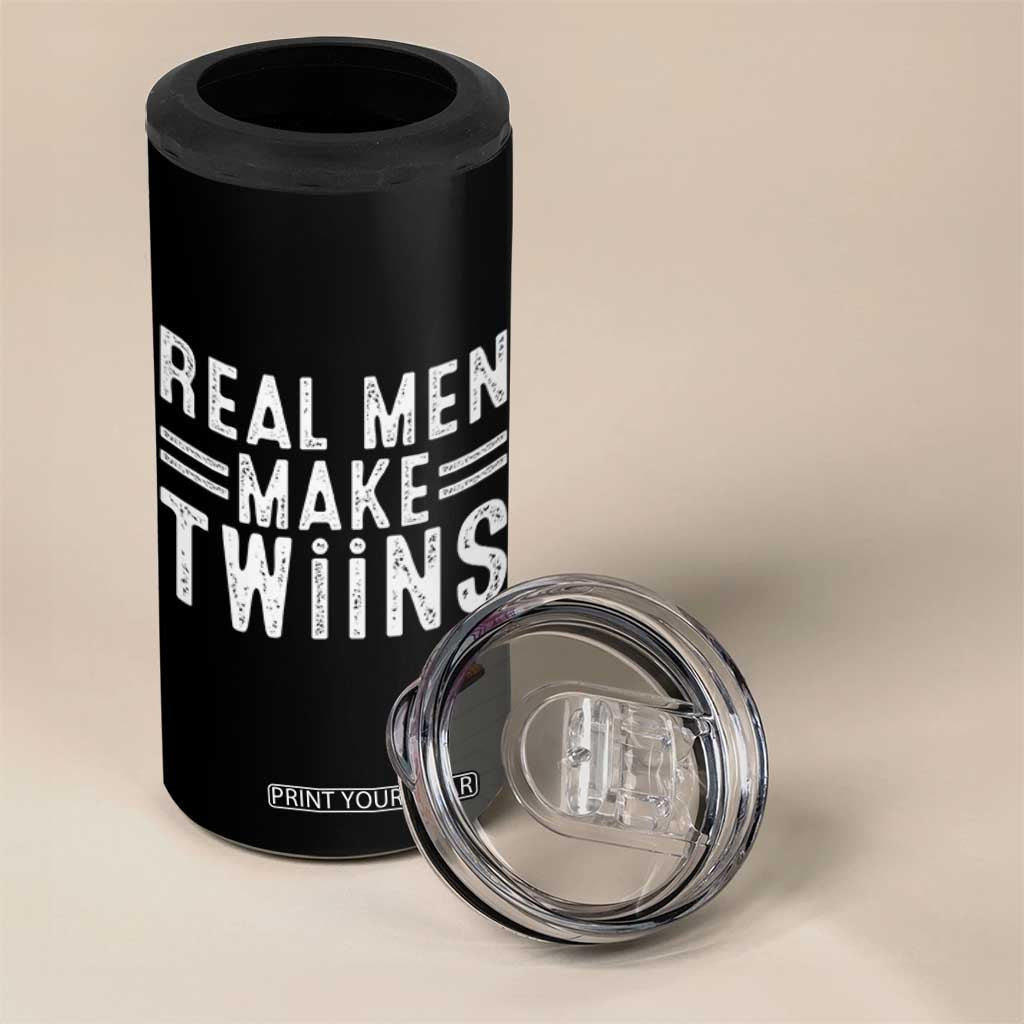 Funny Twin Dad 4 in 1 Can Cooler Tumbler Real Men Make Twins Daddy Humor Fathers Day TS10 Print Your Wear