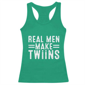 Funny Twin Dad Racerback Tank Top Real Men Make Twins Daddy Humor Fathers Day TS10 Irish Green Print Your Wear