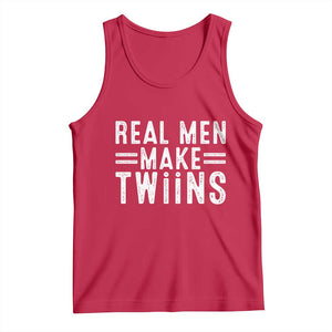 Funny Twin Dad Tank Top Real Men Make Twins Daddy Humor Fathers Day TS10 Red Print Your Wear